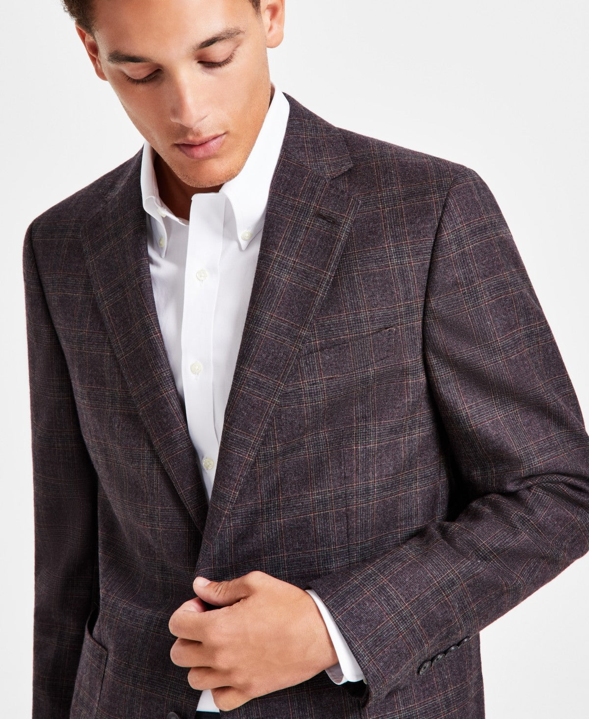Brooks Brothers Men Classic fit Sport Coat Blazer 38 S Grey Plaid