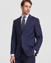 Calvin Klein Mens Slim fit Suit Jacket Blazer 44 S Blue Plaid Stretch