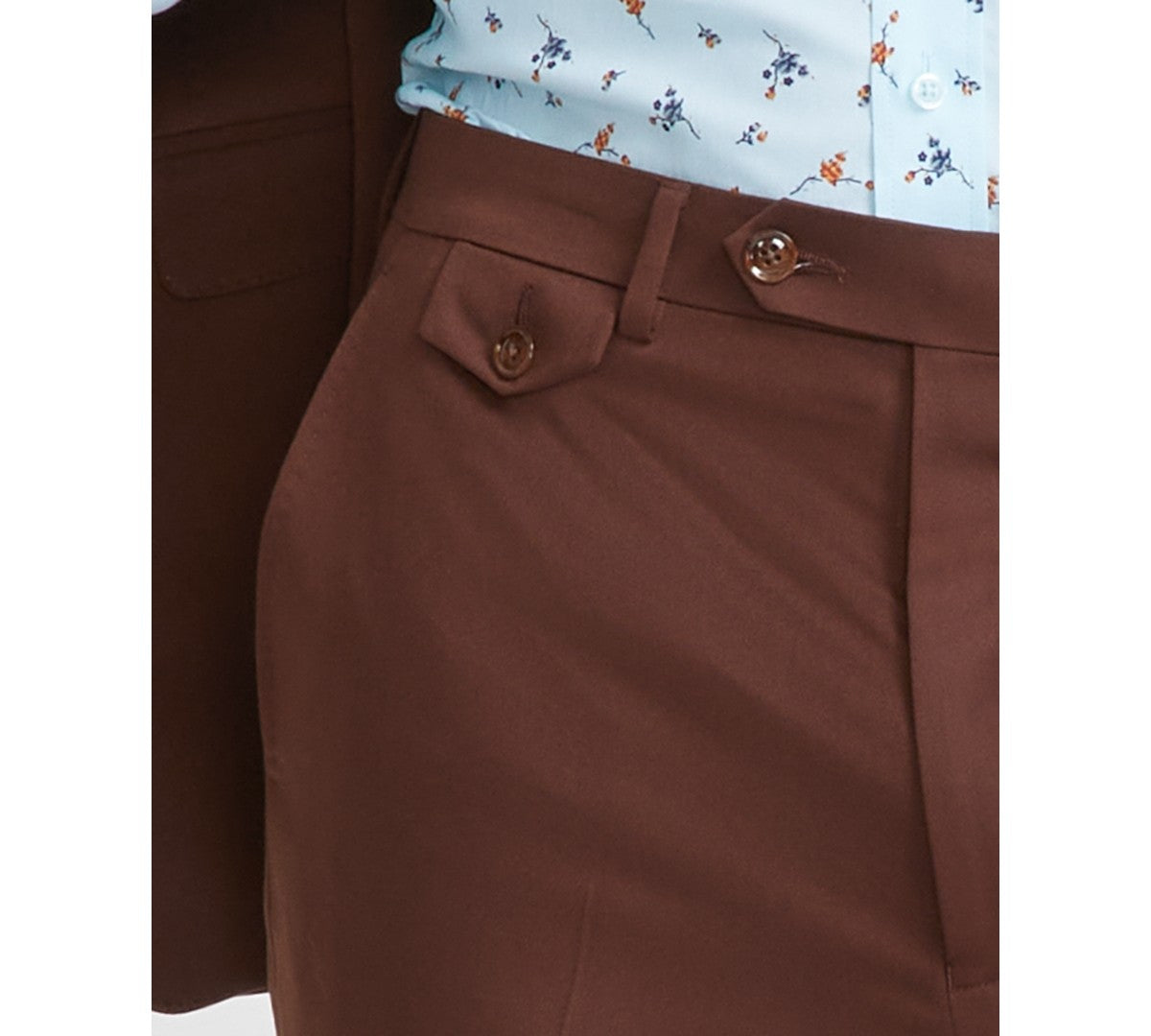 Tayion Mens Classic fit Dress Pants 38 / 30 Brown Solid