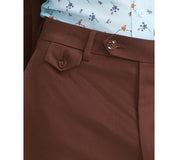 Tayion Mens Classic fit Dress Pants 38 / 30 Brown Solid