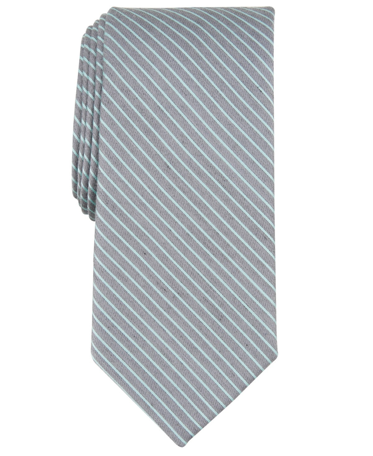 Perry Ellis Mens Regular fit Tie Necktie One Size Grey Silver Striped