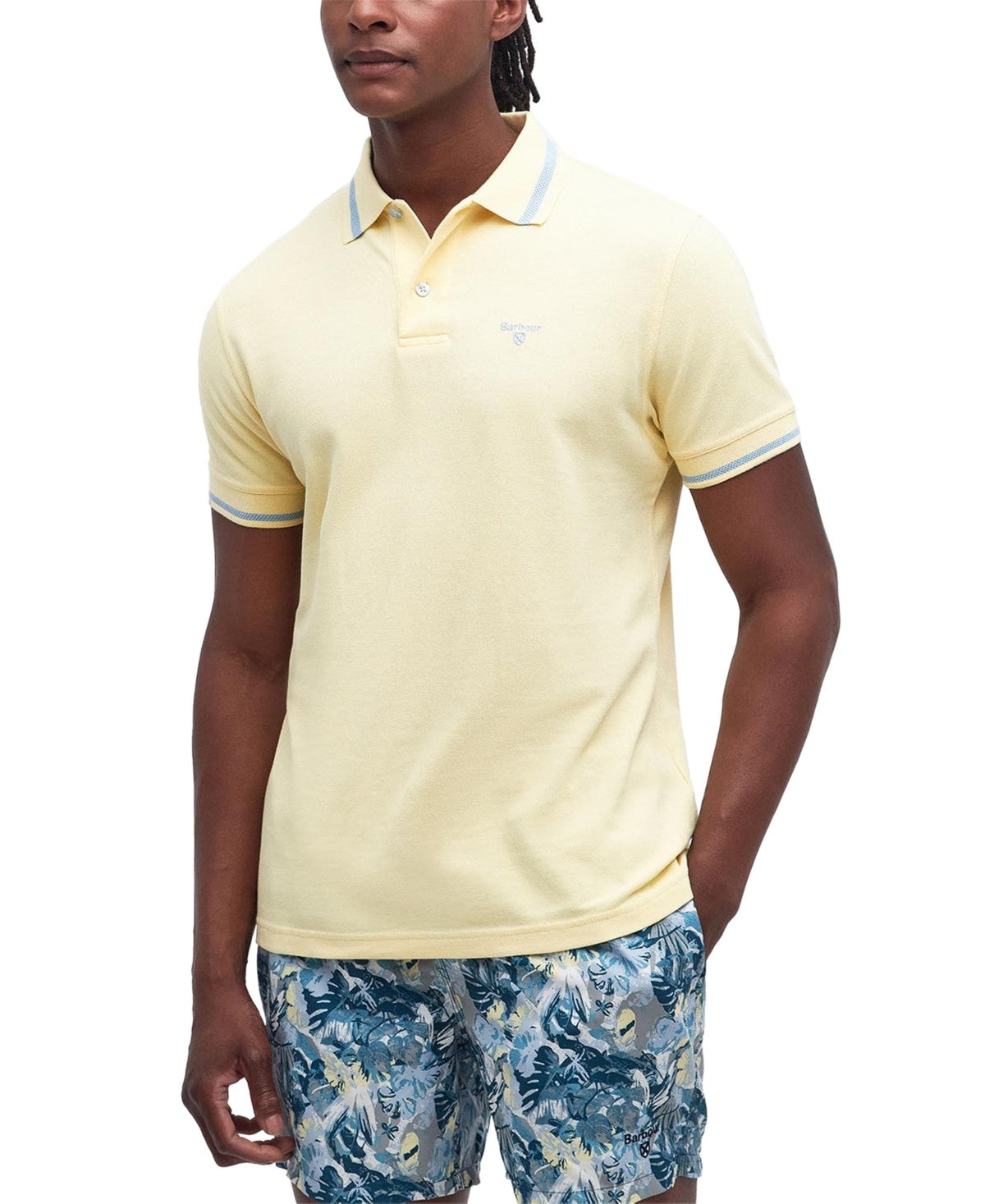 Barbour Mens Regular fit Short Sleeve Polo Shirt Medium Yellow Solid