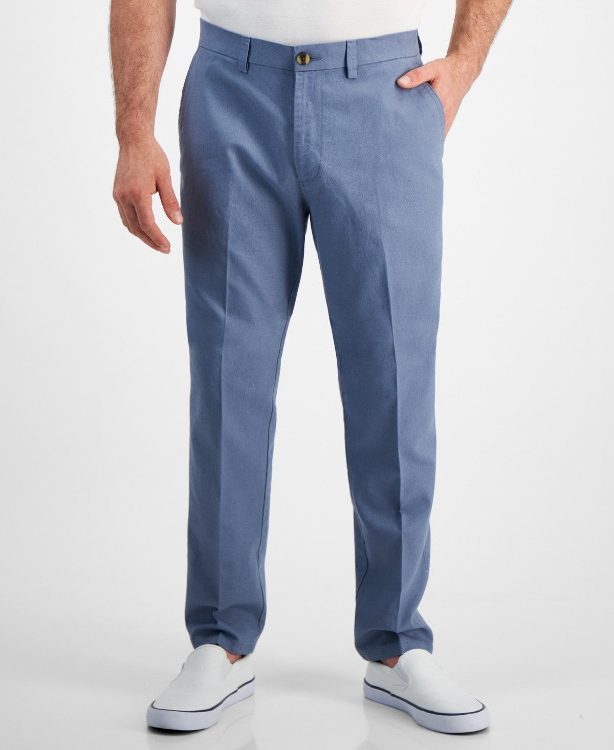 Kenneth Cole Mens Slim fit Dress Pants 36 / 30 Blue Solid Stretch