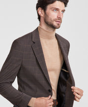 Hugo Boss Mens Modern fit Suit Jacket Blazer 42 R Brown Solid Stretch