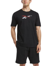 Reebok Men Regular fit Short Sleeve T-Shirt Shirt Small Black Solid