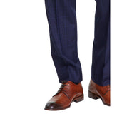 Michael Kors Mens Classic fit Dress Pants 42 / 30 Midnight Blue Plaid Stretch
