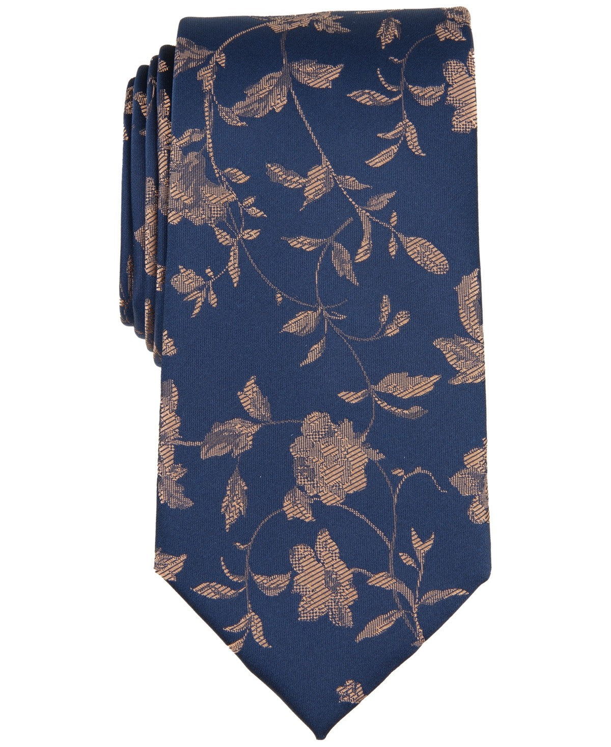 Michael Kors Mens Costine Floral Neck Tie Blue/Camel