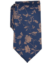Michael Kors Mens Costine Floral Neck Tie Blue/Camel