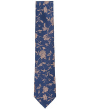 Michael Kors Mens Costine Floral Neck Tie Blue/Camel