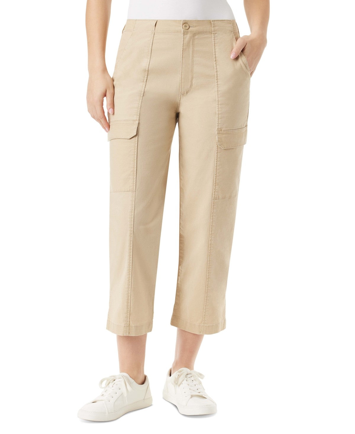 Bass Outdoor Womens Straight fit Cargo Pants 6 / 26 Beige Solid