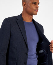 Michael Kors Mens Classic fit Sport Coat Blazer 40 R Blue Herringbone Stretch