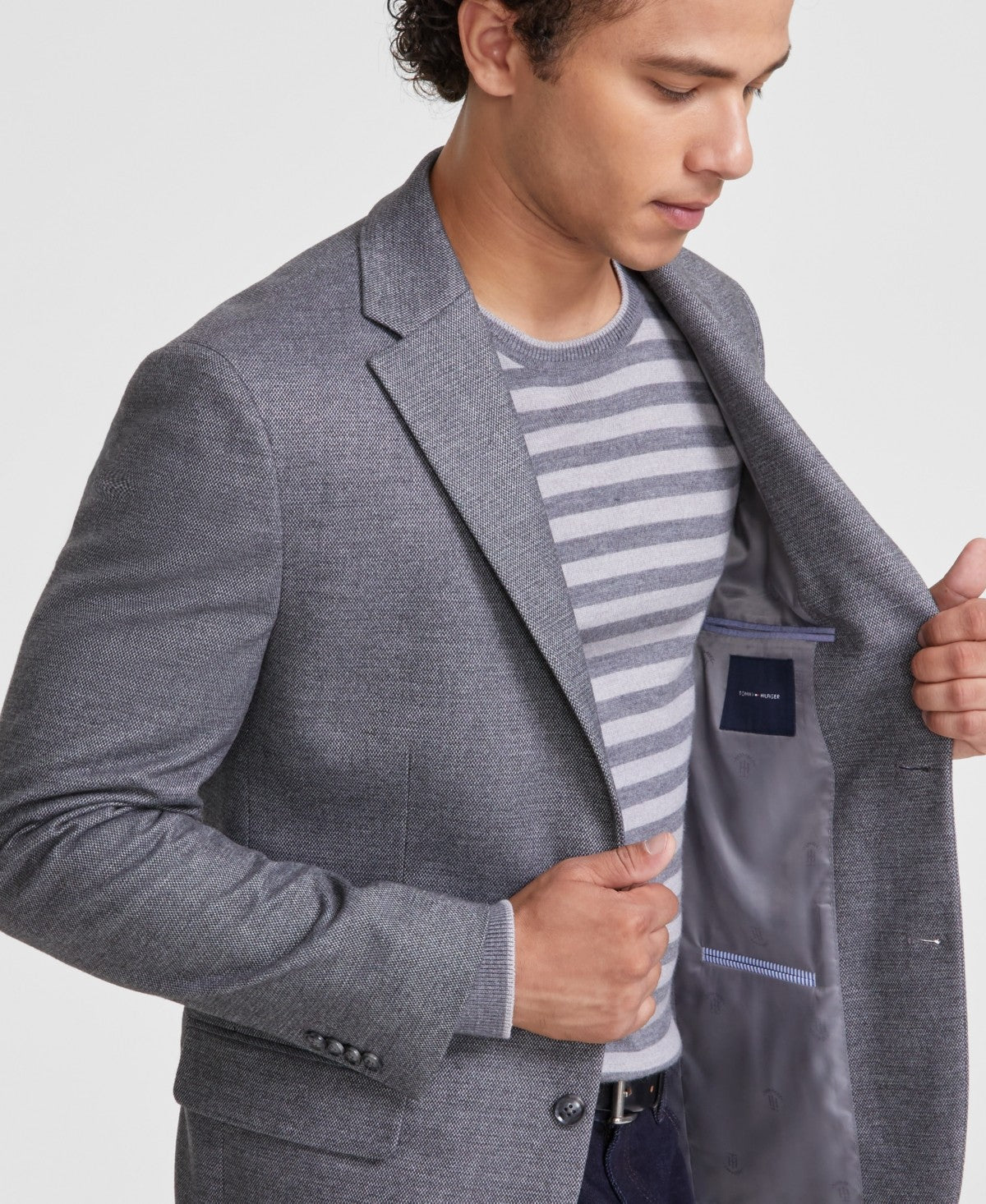 Tommy Hilfiger Mens Modern fit Sport Coat Blazer 40 R Grey