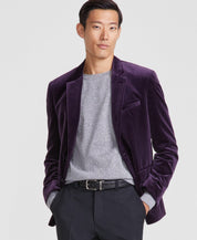 Hugo Boss Mens Modern fit Velvet Sport Coat Blazer 40 S Purple Solid