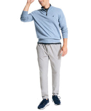 Nautica Mens Classic fit Long Sleeve Quarter zip Sweater Small Blue