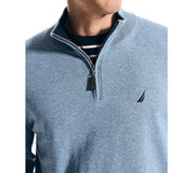 Nautica Mens Classic fit Long Sleeve Quarter zip Sweater Small Blue
