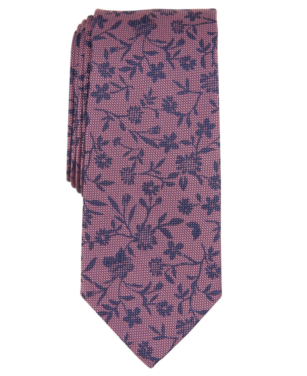 Bar Iii Mens Regular fit Tie Necktie One Size Peach Orange Blue Floral