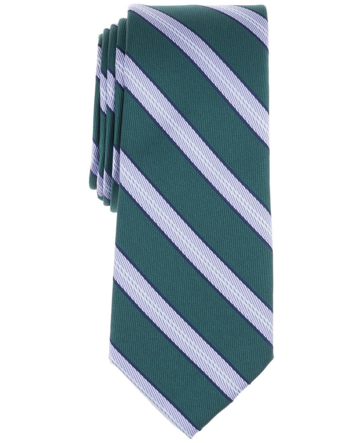 Bar III Mens Ferris Skinny Stripe Neck Tie Green Blue
