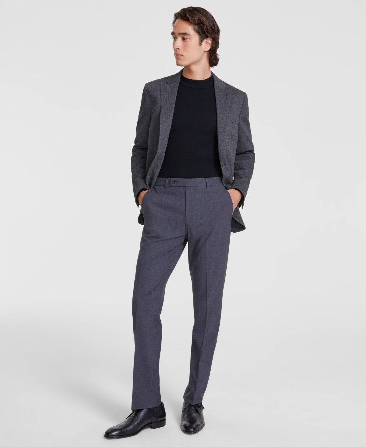 Calvin Klein Mens Slim fit Dress Pants 36 / 34 Charcoal Grey Solid