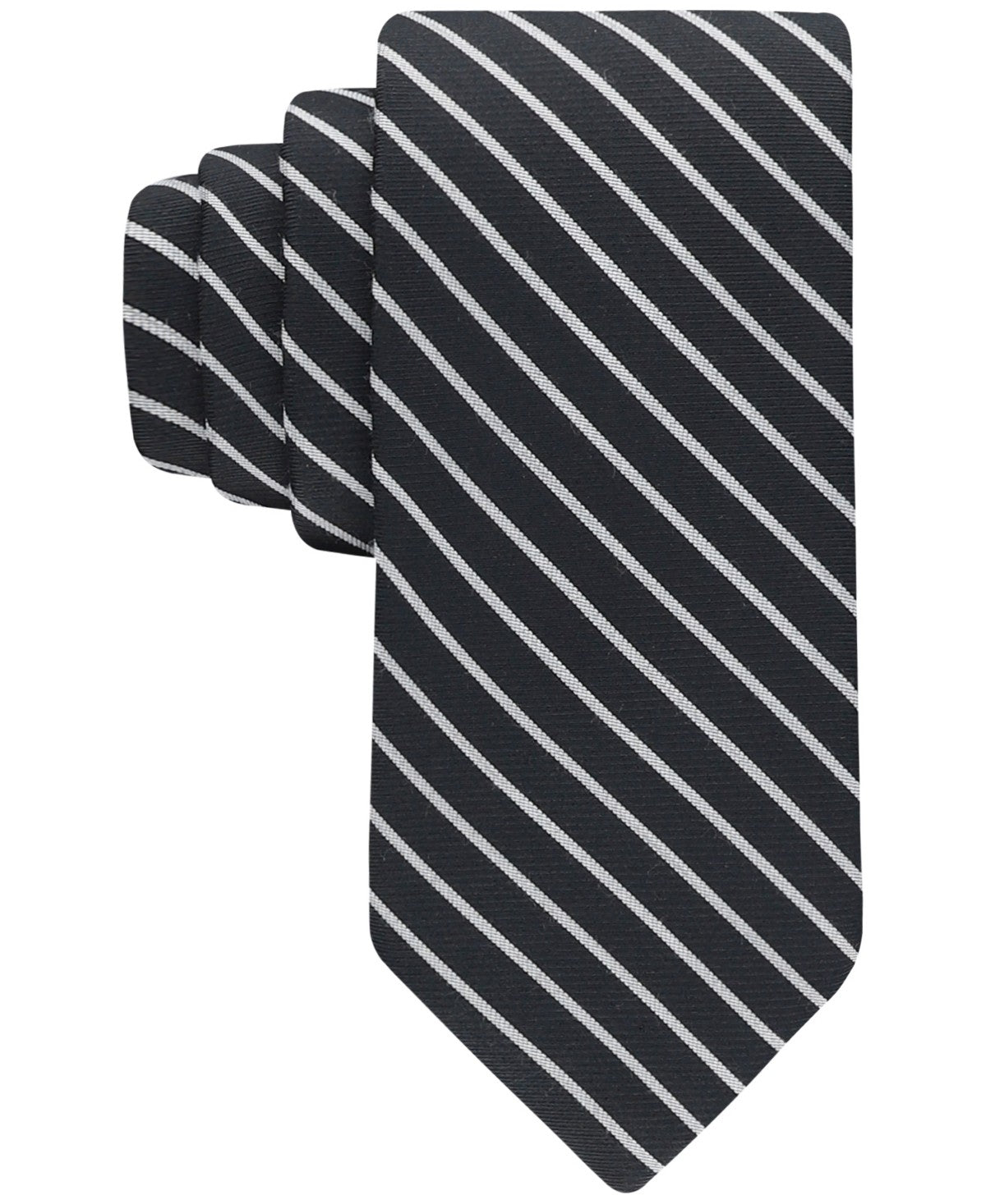 Calvin Klein Mens Tie Necktie One Size Black One Stripe
