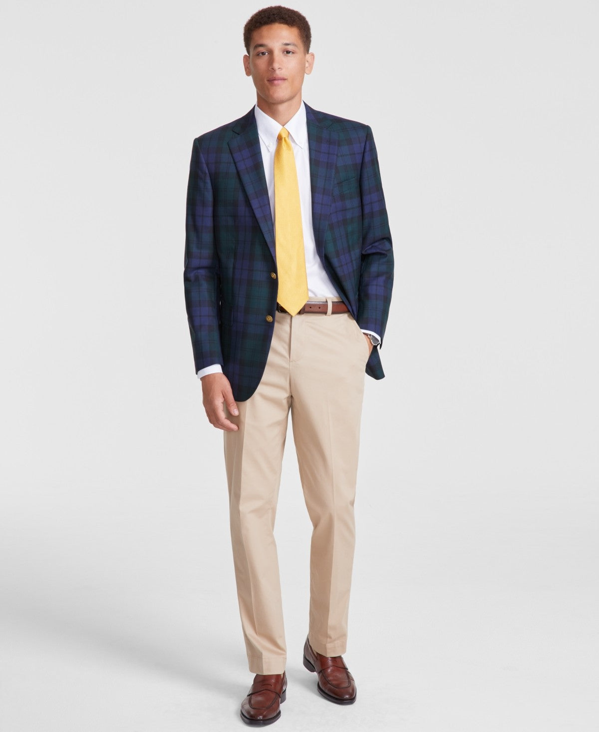 Brooks Brothers Mens Classic fit Sport Coat Blazer 44 R Navy Blue Solid