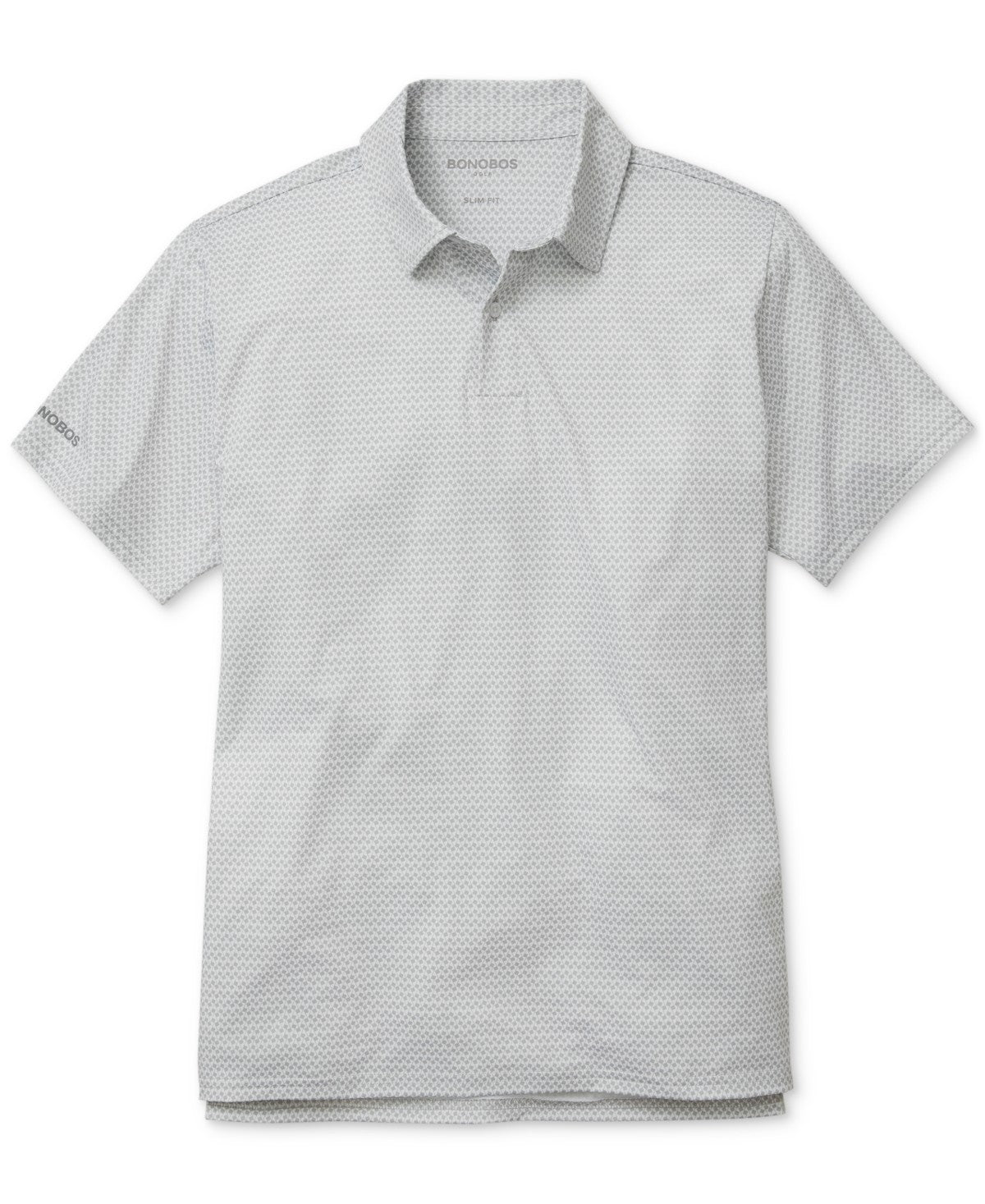 Bonobos Mens Regular fit Short Sleeve Polo Shirt Small Light Grey Geometric