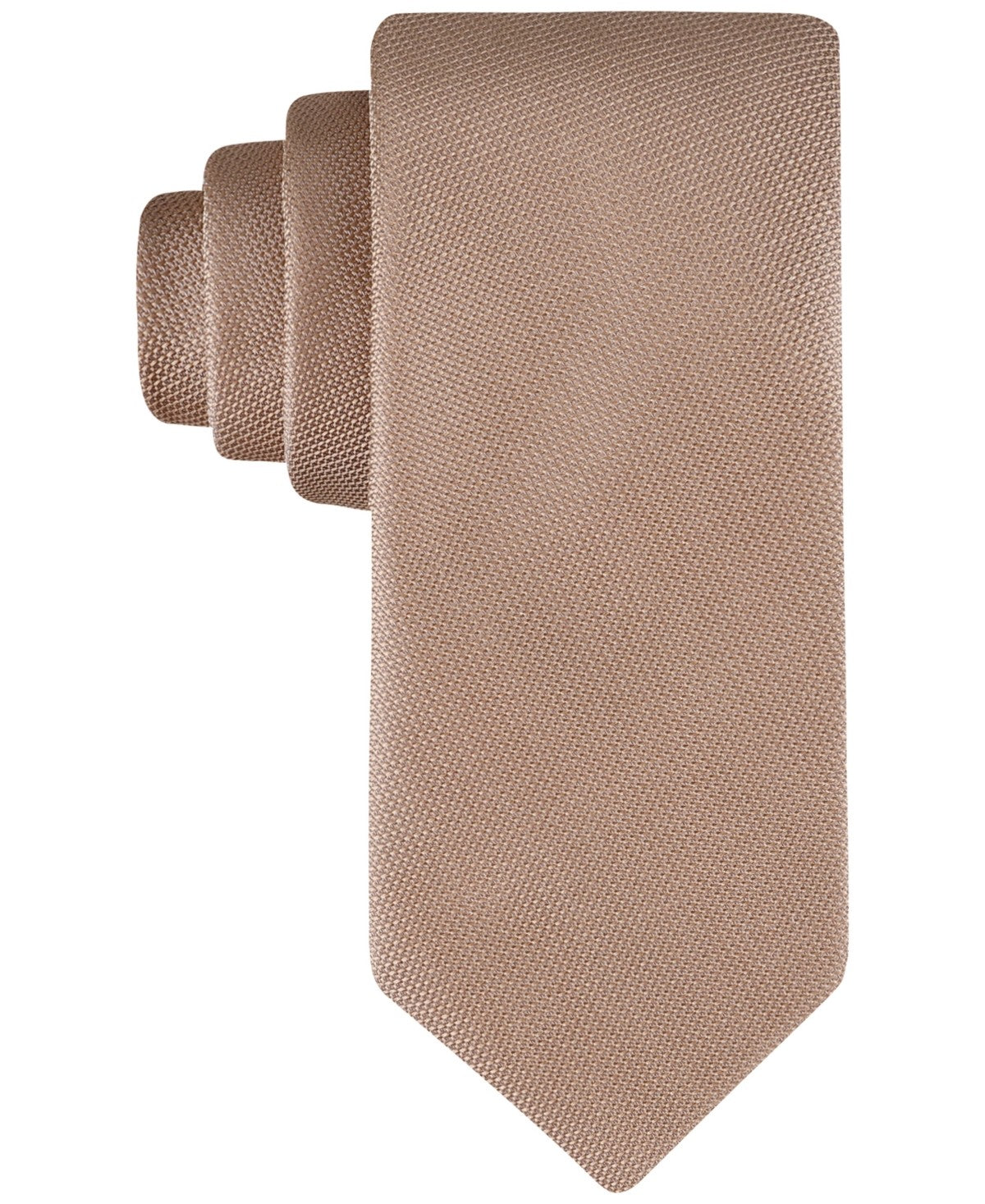 Calvin Klein Men Regular fit Tie Necktie One Size Brown Solid Sienna