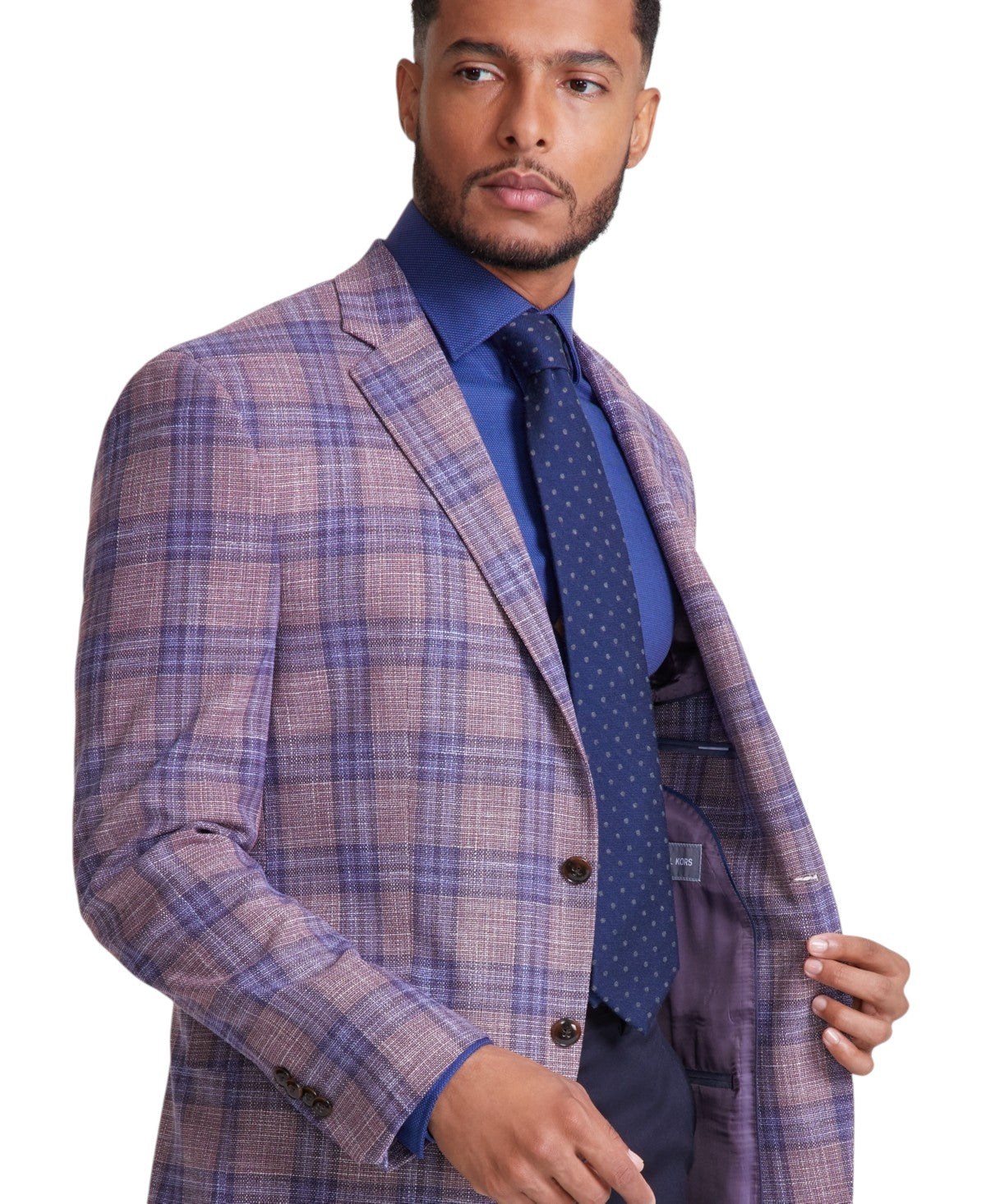 Michael Kors Mens Classic fit Sport Coat Blazer 36 R Red Blue Plaid