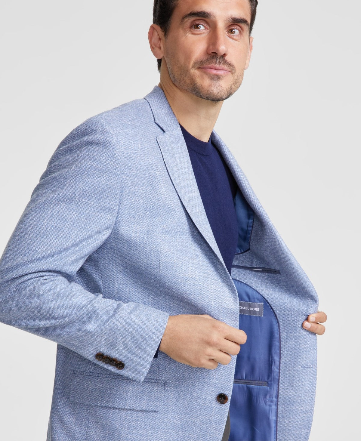 Michael Kors Mens Classic fit Sport Coat Blazer 42 L Light Blue