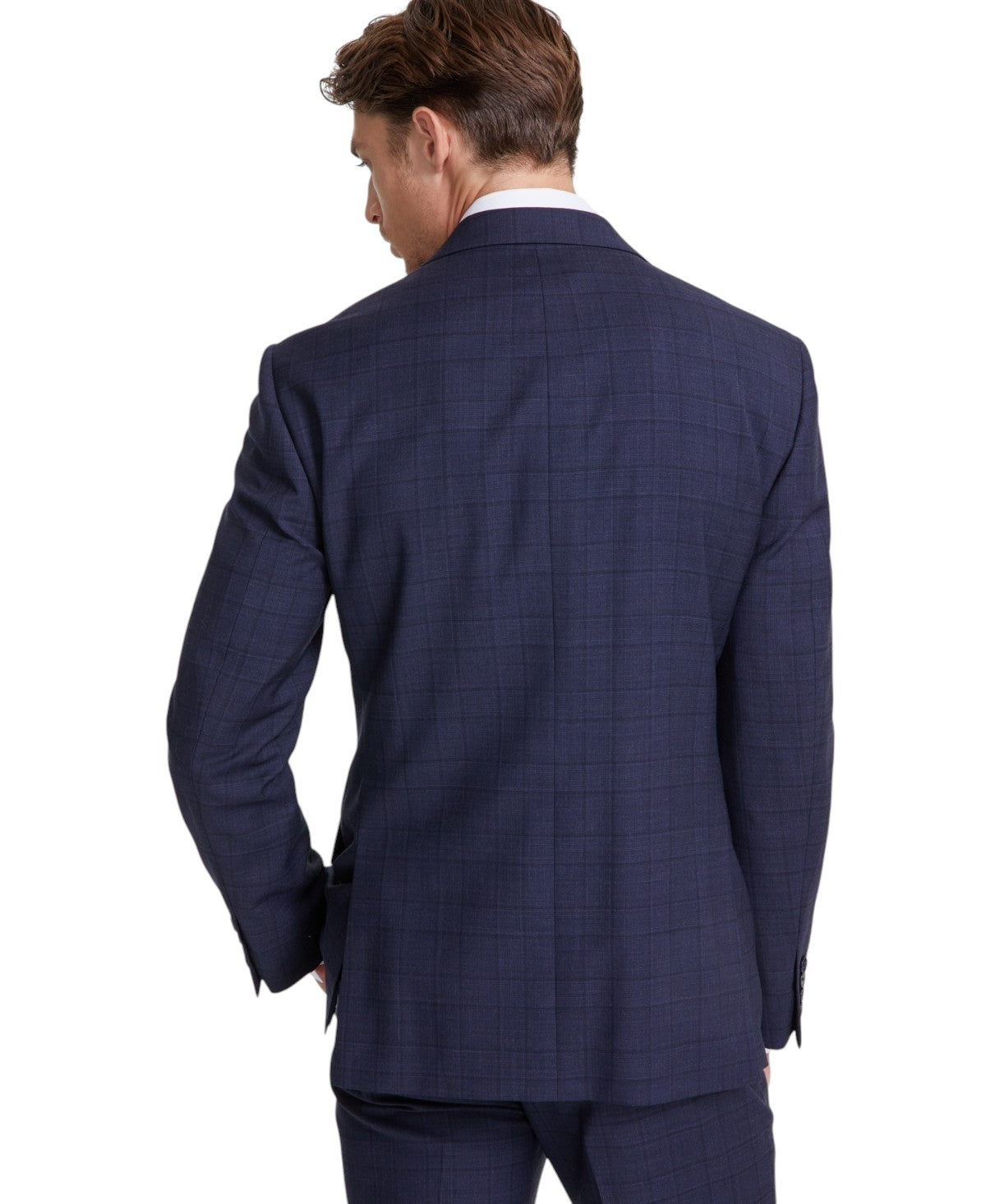 Calvin Klein Mens Slim fit Wool Suit Jacket Blazer 42 R Blue Plaid