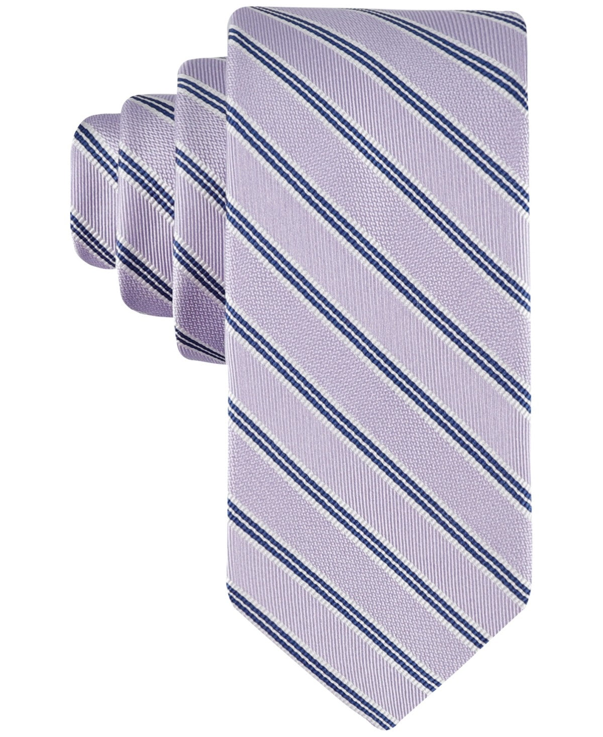 Tommy Hilfiger Mens Tie Necktie One Size Lilac Purple Blue Striped