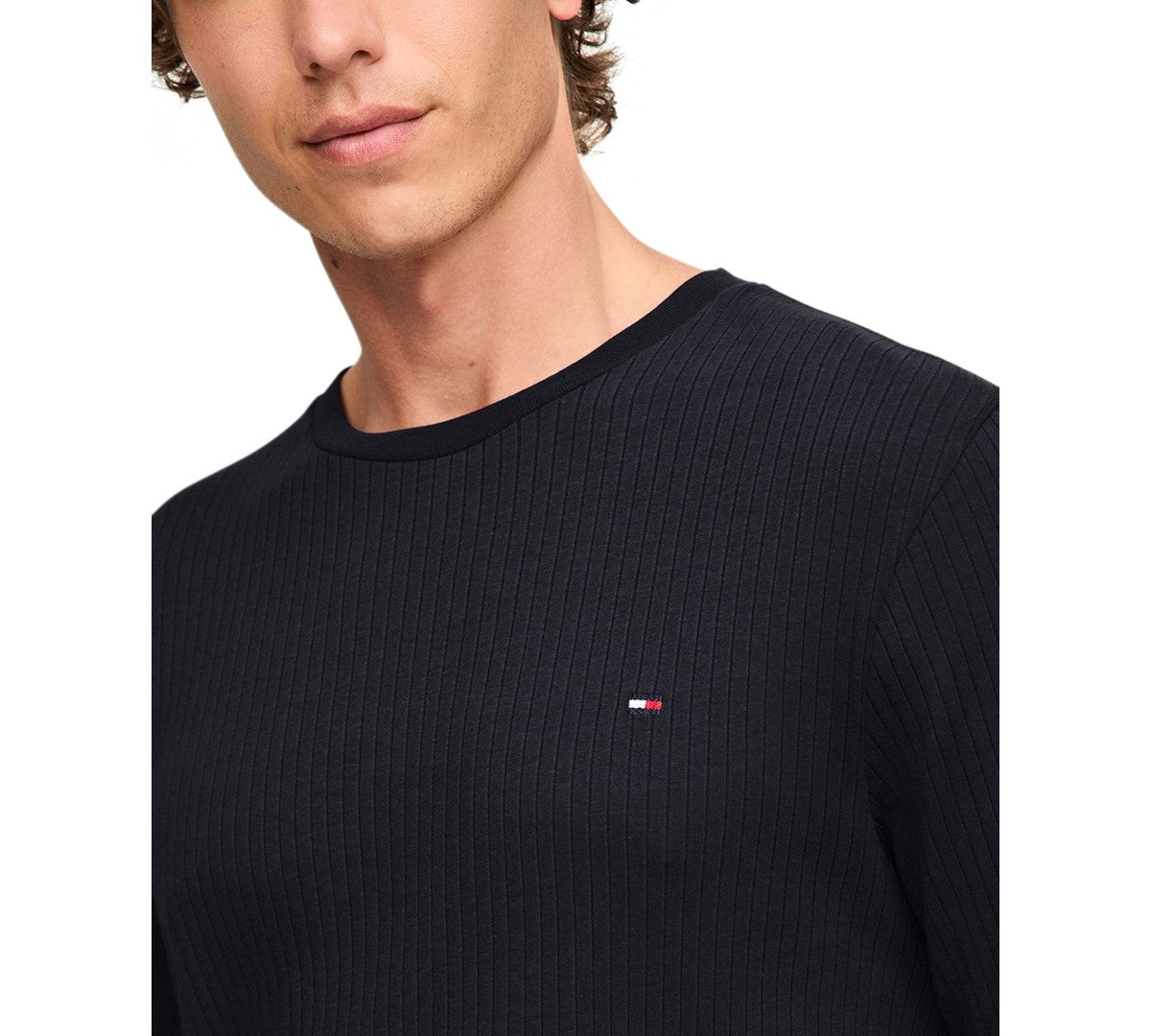 Tommy Hilfiger Mens Thermal Long Sleeve Crewneck T-Shirt Navy XXL