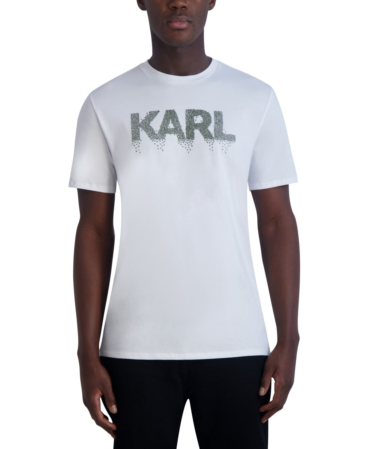 Karl Lagerfeld Paris Mens Regular fit Short Sleeve T-Shirt Shirt XXL White Solid