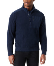 Bass Outdoor Mens Regular fit Quarter zip Sweater Medium Blue Solid