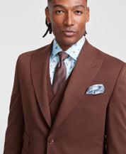 Tayion Mens Classic fit Suit Blazer 42 S Brown Solid