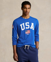 Polo Ralph Lauren Mens Regular fit Long Sleeve T-Shirt Shirt Small Blue Graphic