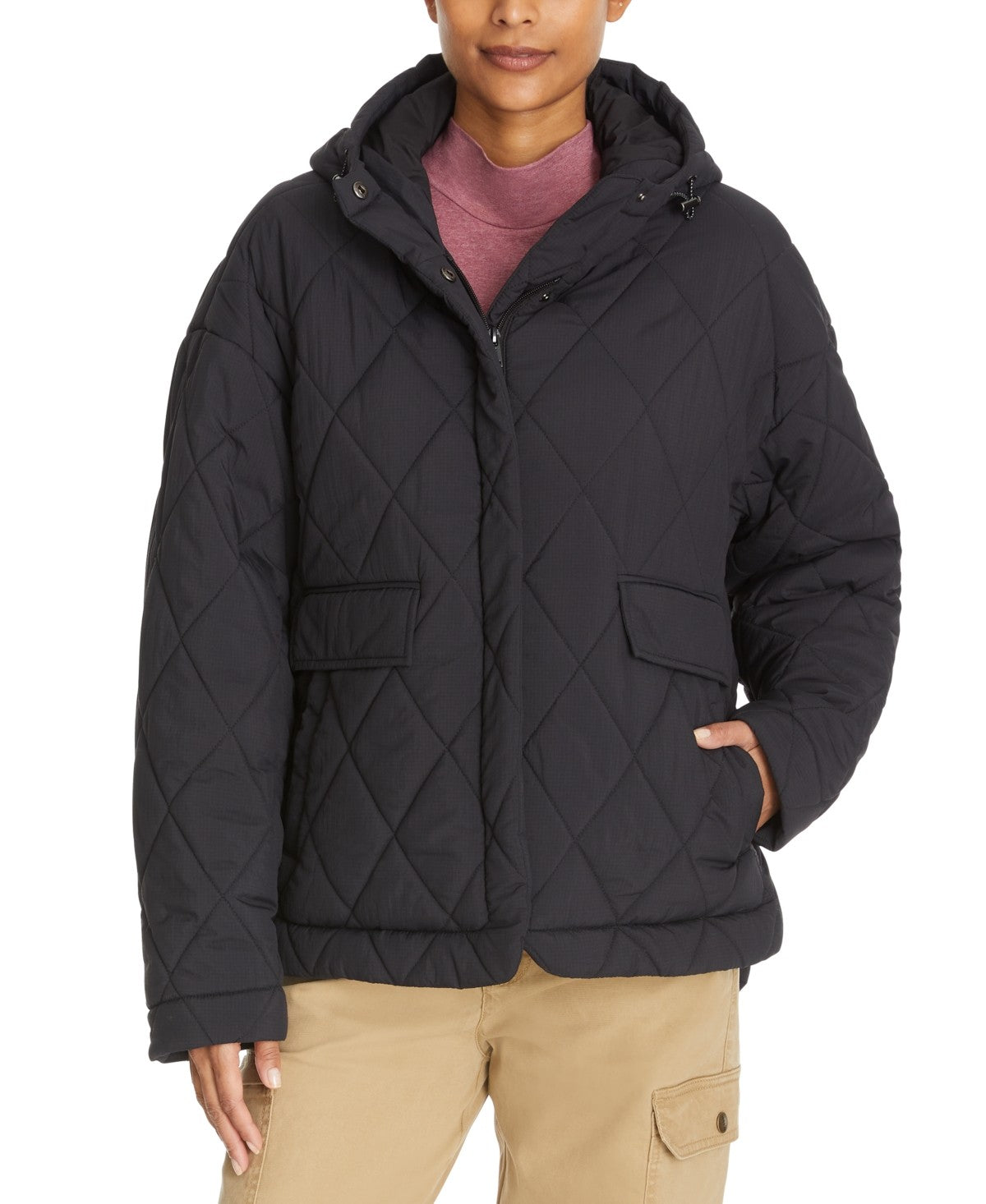 Bass Outdoor Women Puffer Jacket Coat XS Black Solid
