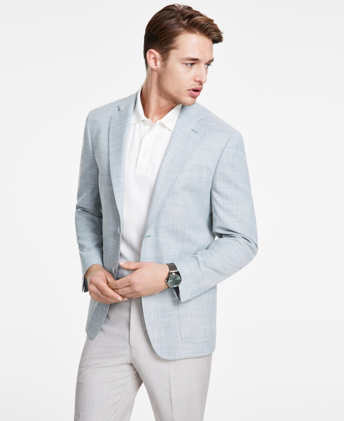 Calvin Klein Mens Slim fit Sport Coat Blazer 36 S Mint Green Solid