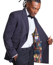 Tayion Mens Classic fit Suit Jacket Blazer 46 L Black Floral