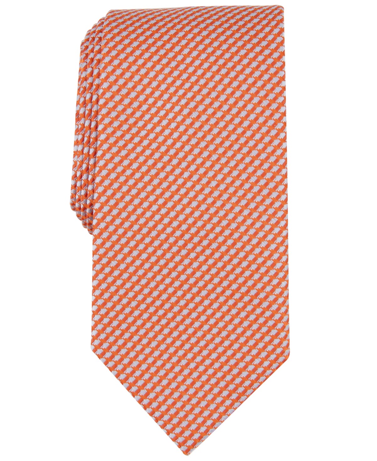 Perry Ellis Mens Tie Necktie One Size Orange Cutler Mini Dot