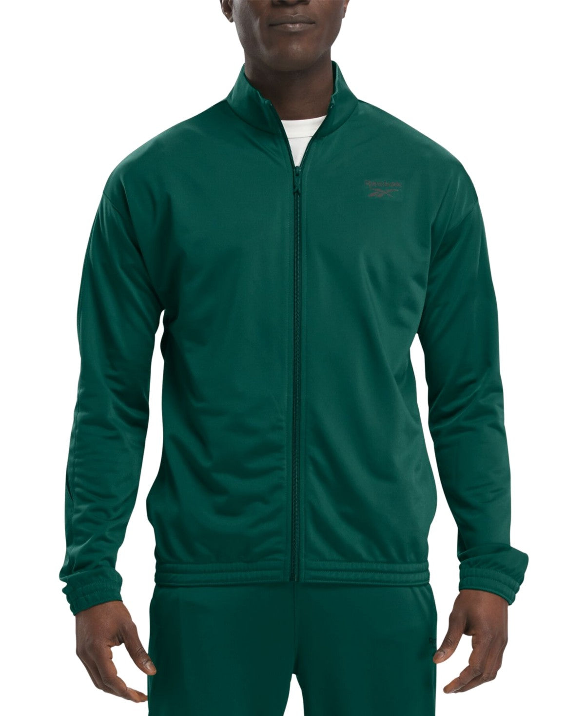 Reebok Mens Track Jacket Coat Large Green Solid