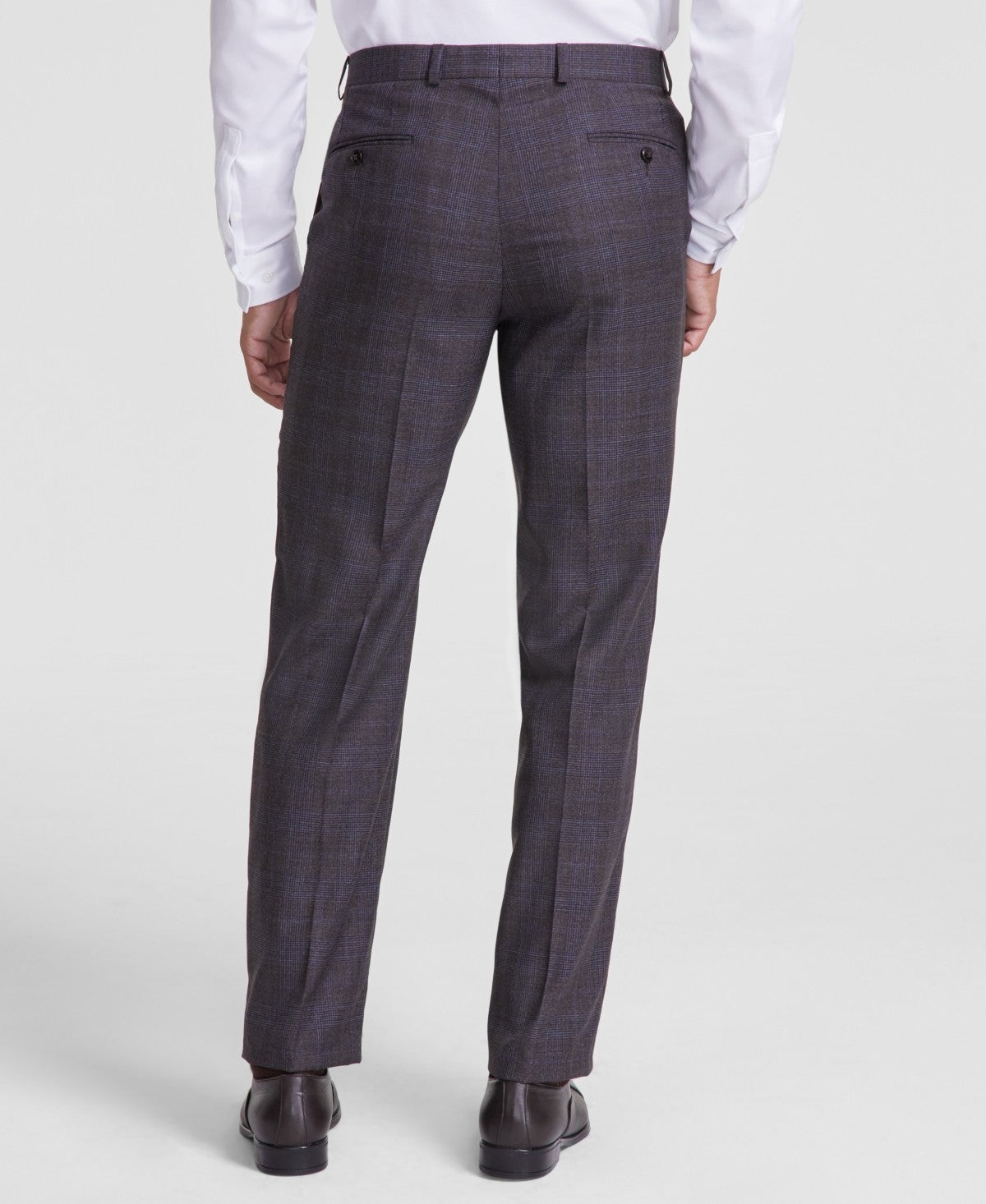 Michael Kors Mens Classic fit Dress Pants 36 / 30 Brown Plaid Stretch