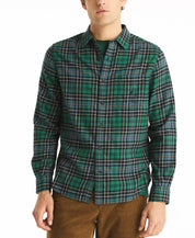 Nautica Mens Classic fit Long Sleeve Button-Up Shirt XL Blue Plaid