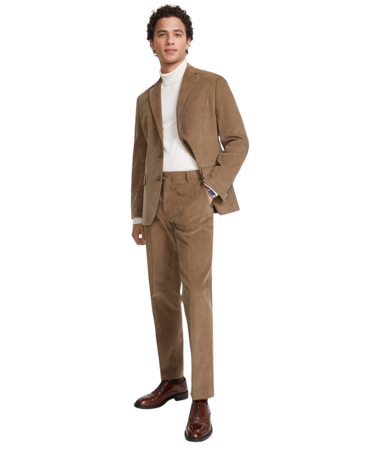 Tommy Hilfiger Mens Modern fit Cotton Sport Coat Blazer 46 S Brown Solid