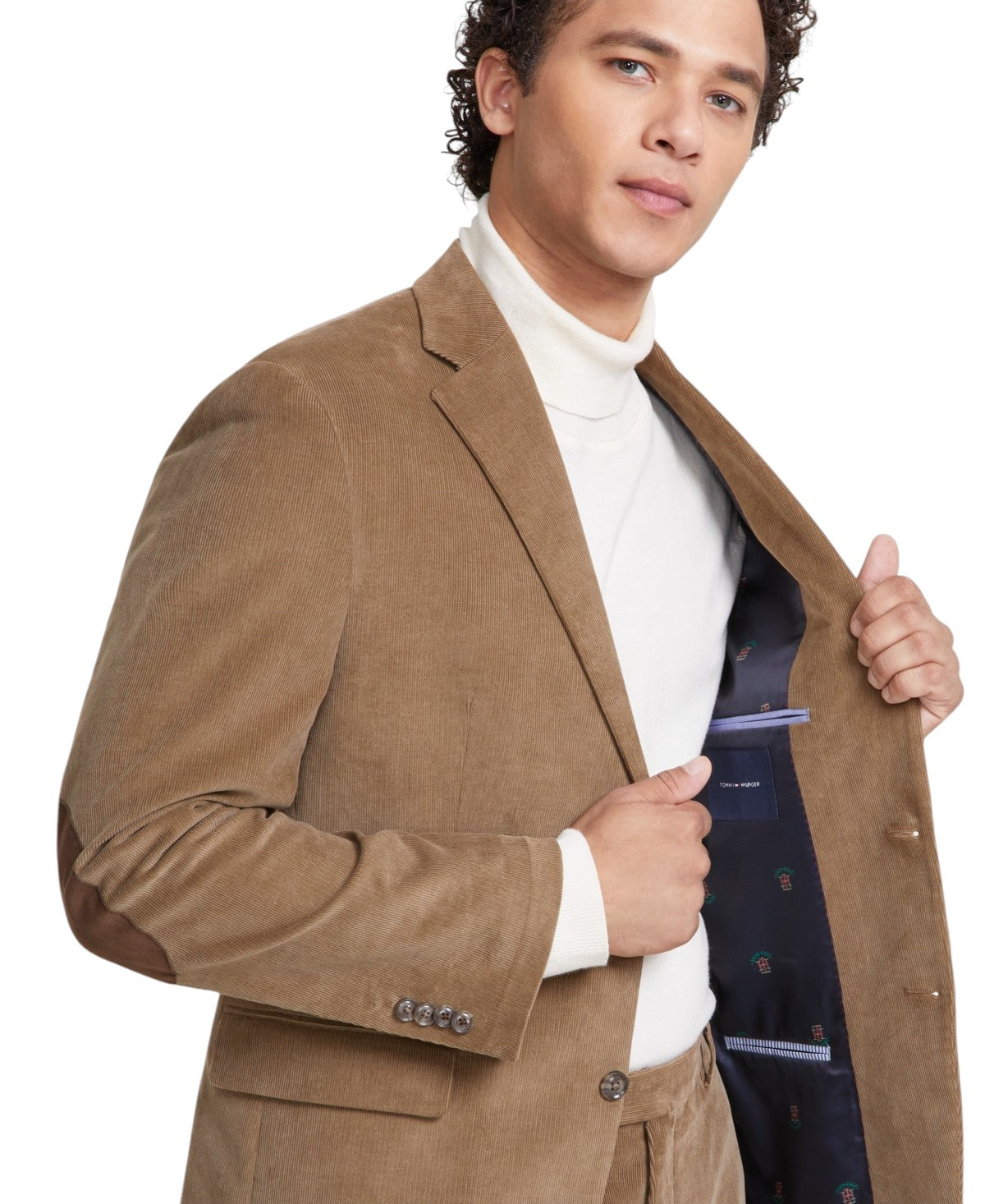Tommy Hilfiger Mens Modern fit Cotton Sport Coat Blazer 46 S Brown Solid