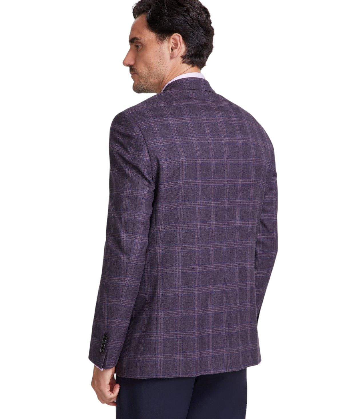 Michael Kors Mens Classic fit Sport Coat Blazer 50 L Purple Plaid