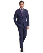 Dkny Mens Modern fit 2 Piece Suit 36 R / 29 Waist Navy Blue Plaid Stretch