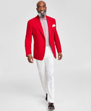 Tayion Collection Mens Classic fit Sport Coat Blazer 48 R Red Solid