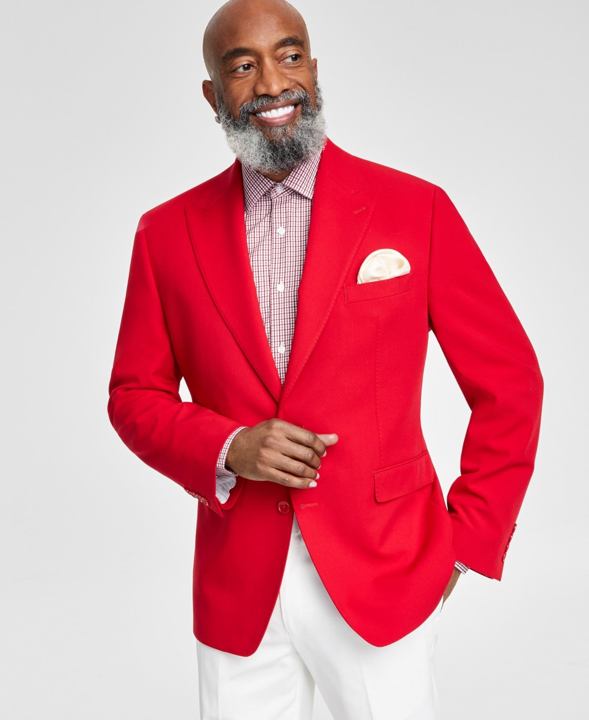 Tayion Collection Mens Classic fit Sport Coat Blazer 48 R Red Solid