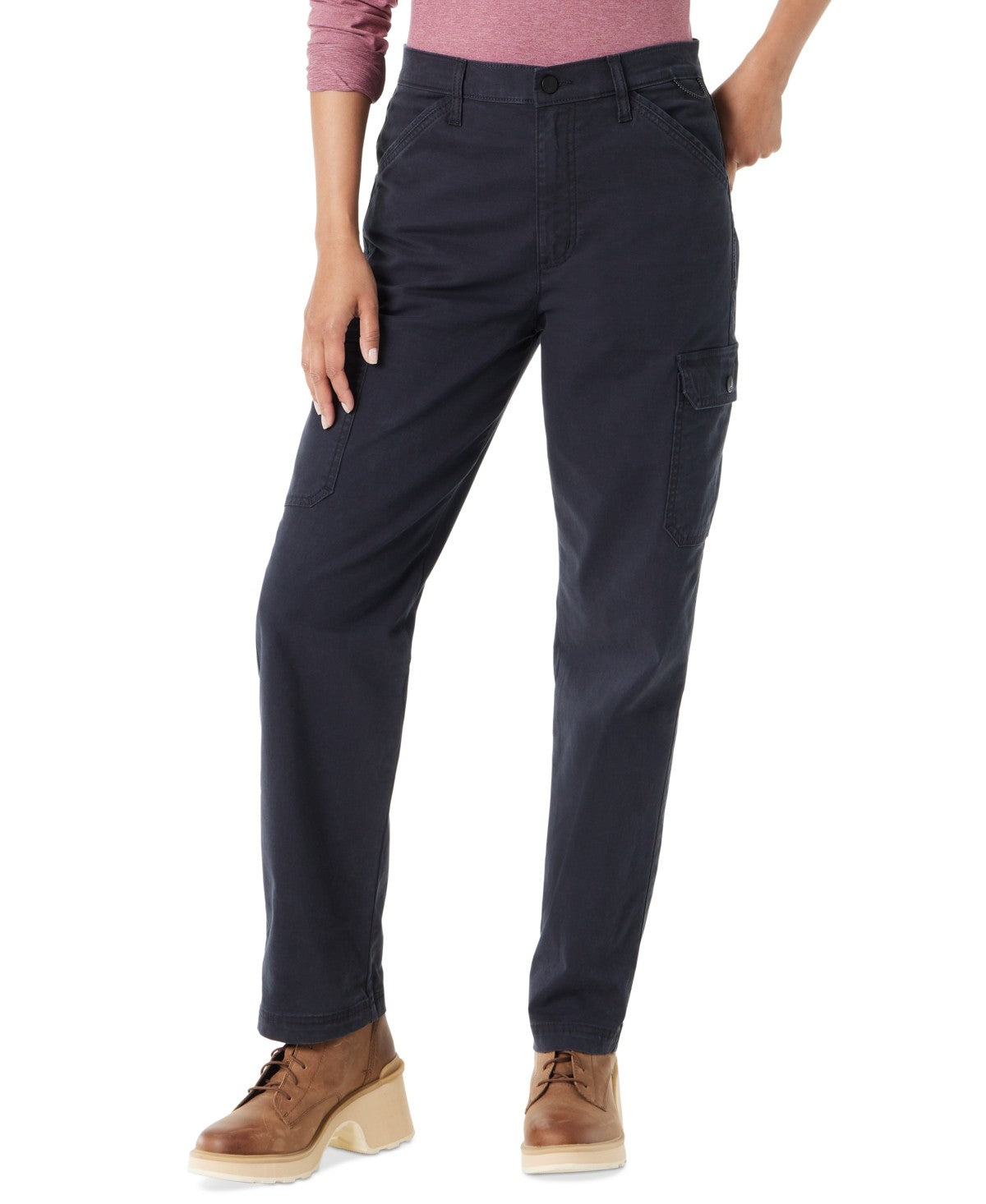 BASS OUTDOOR Womens Regular fit Cargo Pants 10 Black Beauty Solid