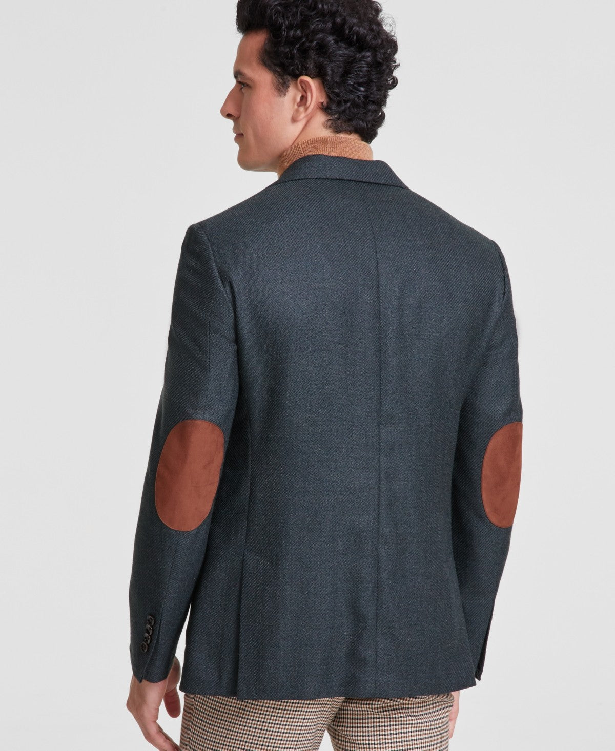 Tallia Mens Slim fit Sport Coat Blazer 40 R Forest Green Herringbone